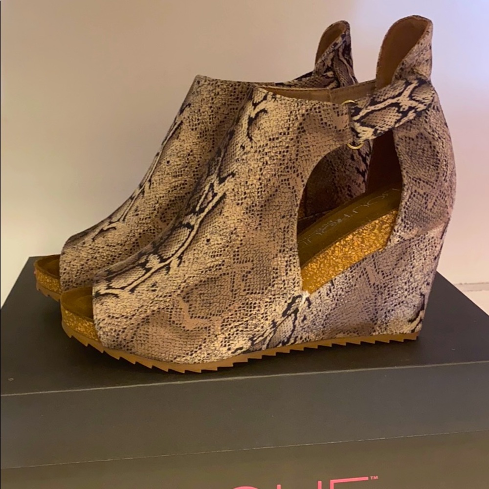 Boutique by Corkys Snake print wedge sandal